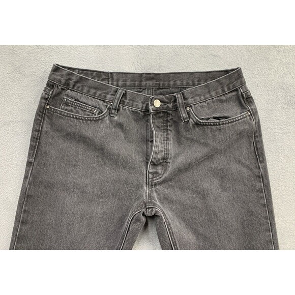 MNML Denim Jeans Men's Size 34 x 32 Black Factory Destroyed Ankle Zip Legs - Picture 9 of 15